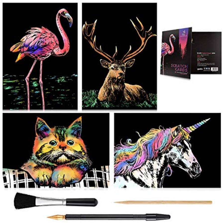 Art Craft Rainbow - Rainbow Scratch Art Painting Paper A4