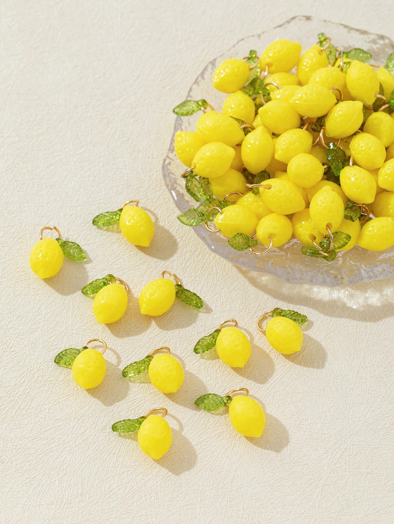 Art Craft Resin - 10Pcs 3D Lemon Resin Charms Pendants