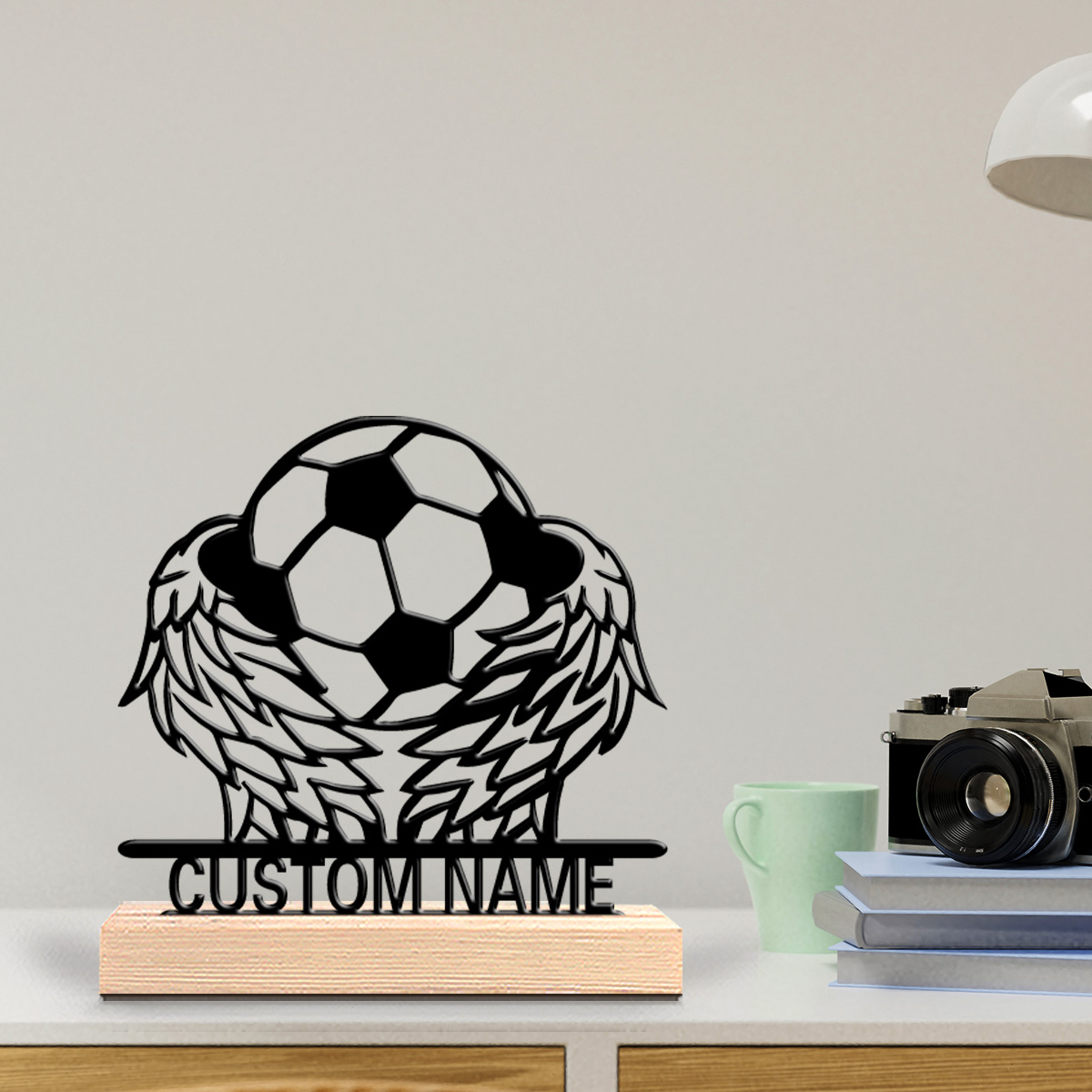 Art Craft Gifts - 1pc Wing Soccer Custom Text Tin