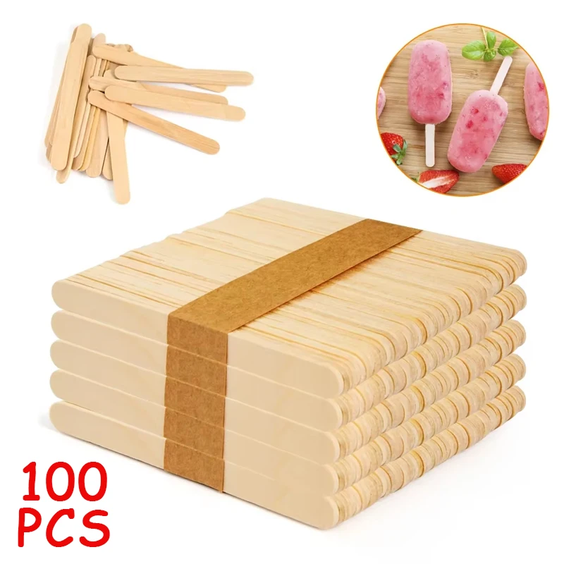 Art Craft With Ice Cream Stick - 100pcs Ice Cream Popsicle Sticks Wooden