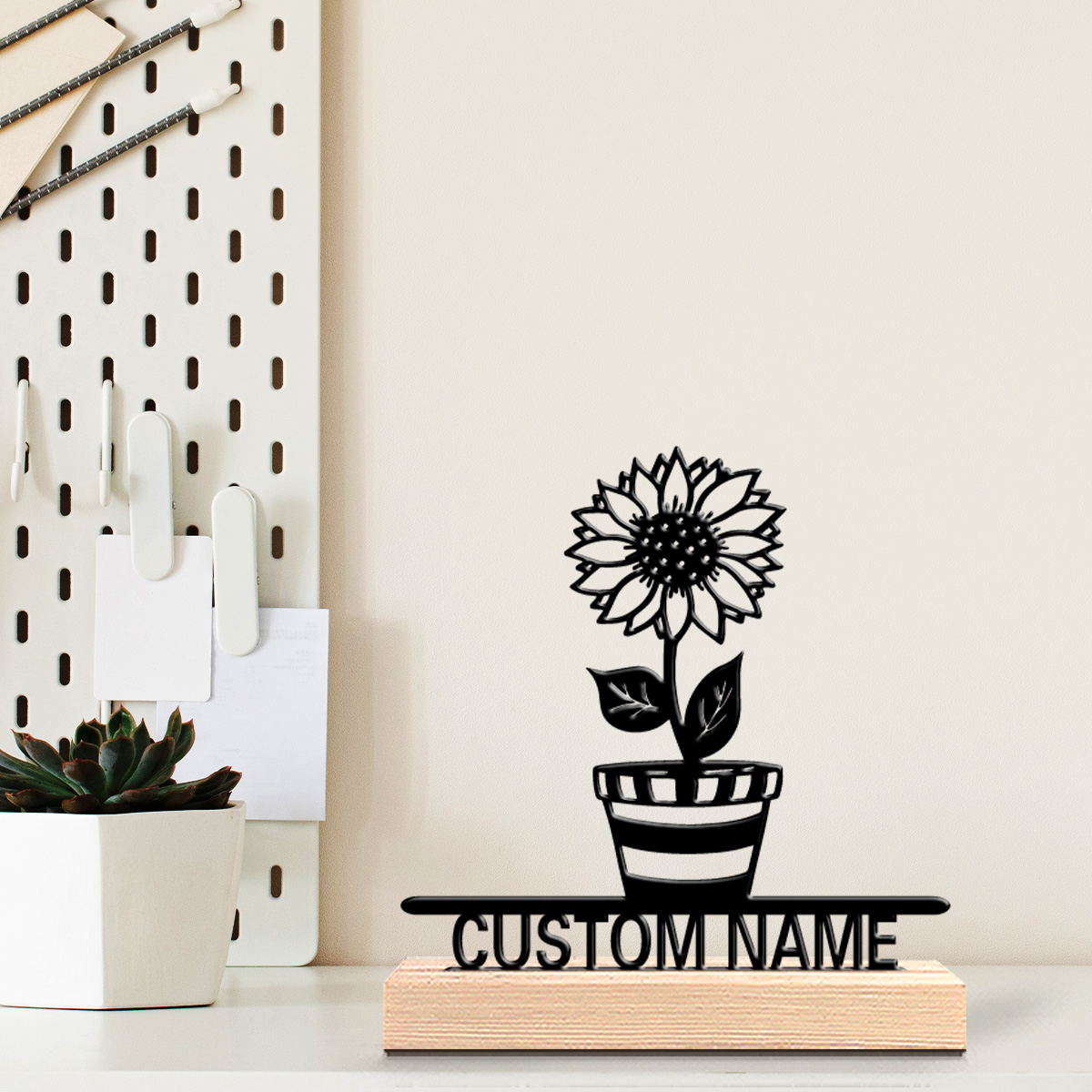 Art Craft Gifts - 1pc Simple flower Customized Name Metal