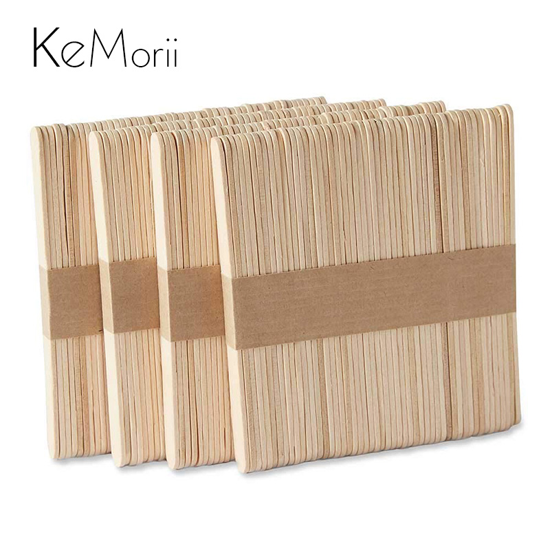 Art Craft With Ice Cream Stick - Natural Wooden Popsicle Ice Cream Sticks