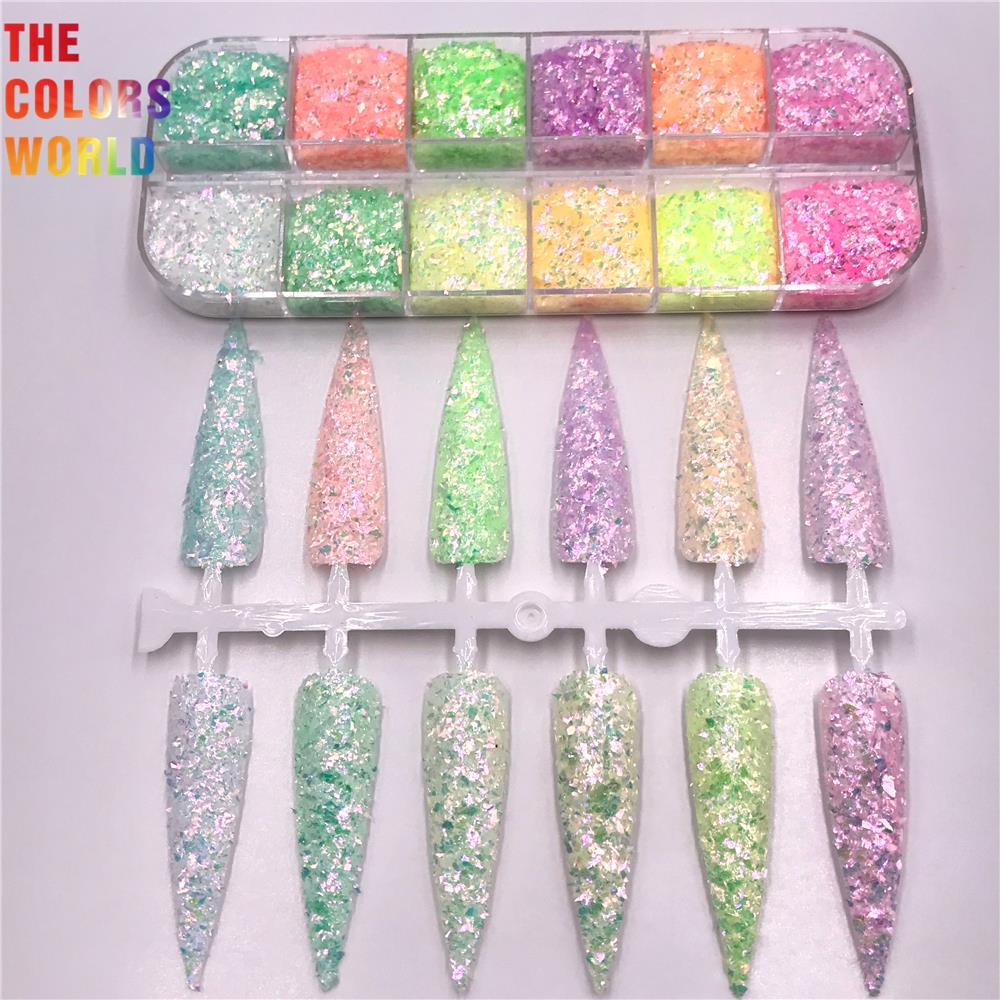Art Craft Rainbow - TCT-606 Rainbow Shinning Shards Nails Glitter