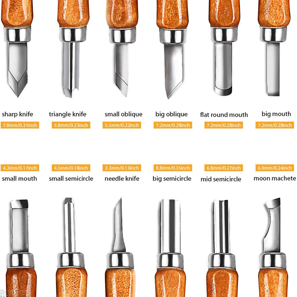 Art Craft Bag - 12Pcs SK2 Woodworking Carving Tools Set,