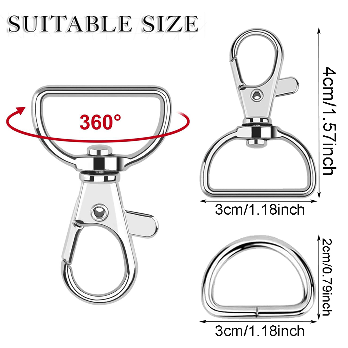 10/20 Set Large D Clip Swivel  - Art Craft Gifts ulasan dan harga