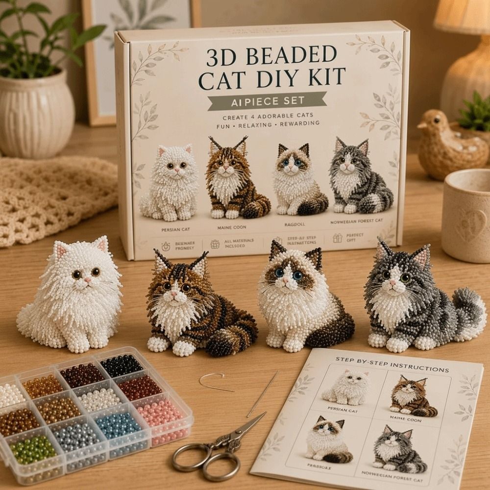 Tiny Beads 3D Beaded Animal Ki - Art Craft Animals ulasan dan harga