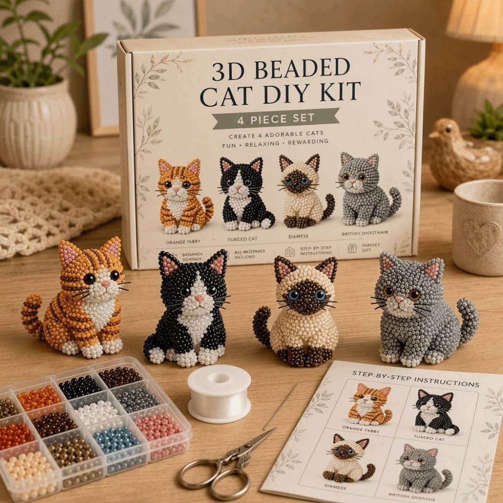 Tiny Beads 3D Beaded Animal Ki - Art Craft Animals ulasan dan harga
