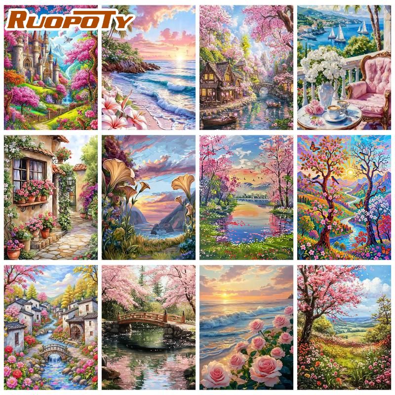 RUOPOTY Sunset Beach Paint By  - Art Craft Easy Ideas ulasan dan harga
