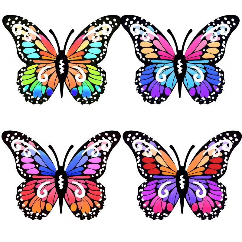4pcs Colorful metal butterfly  - Art Craft Butterfly ulasan dan harga