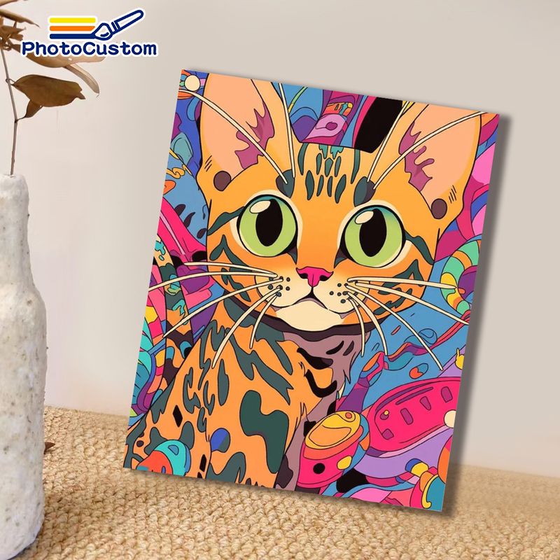 PhotoCustom Ginger Cat Paintin - Art Craft Easy Ideas ulasan dan harga