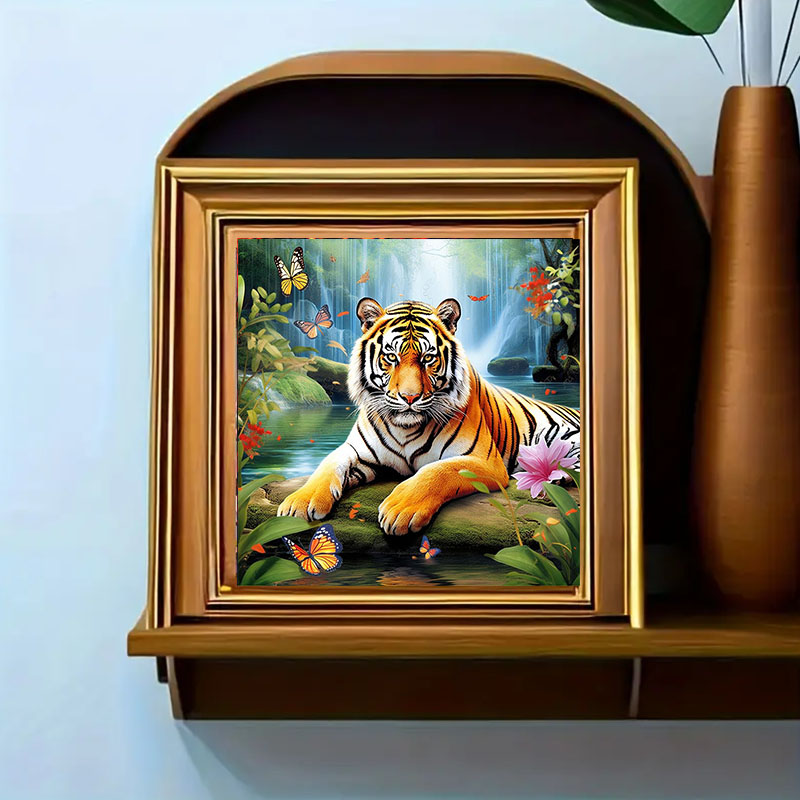 1 Set of Tiger King Diamond Pa - Art Craft Animals ulasan dan harga