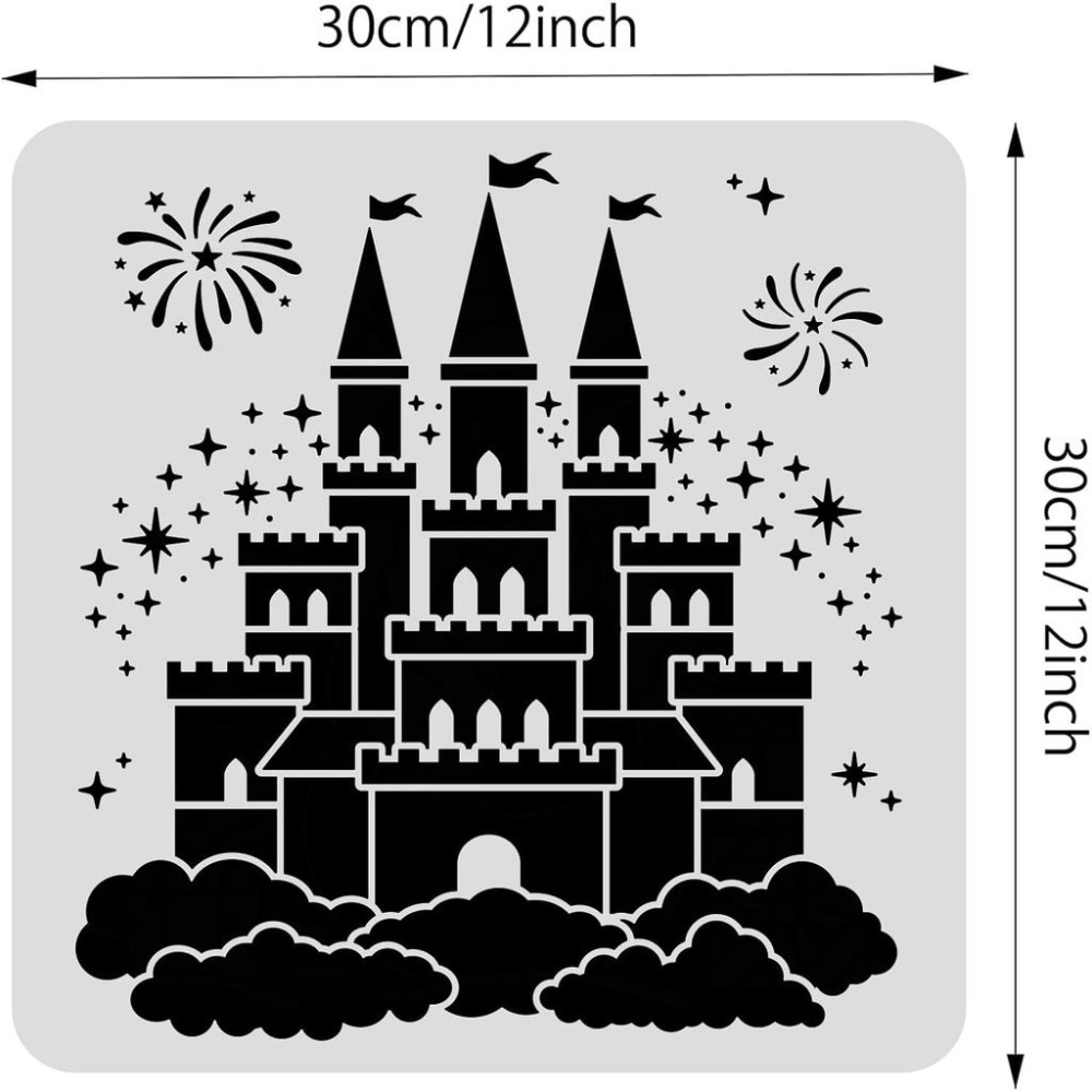 Castle Plastic Painting Stenci - Art Craft Template ulasan dan harga