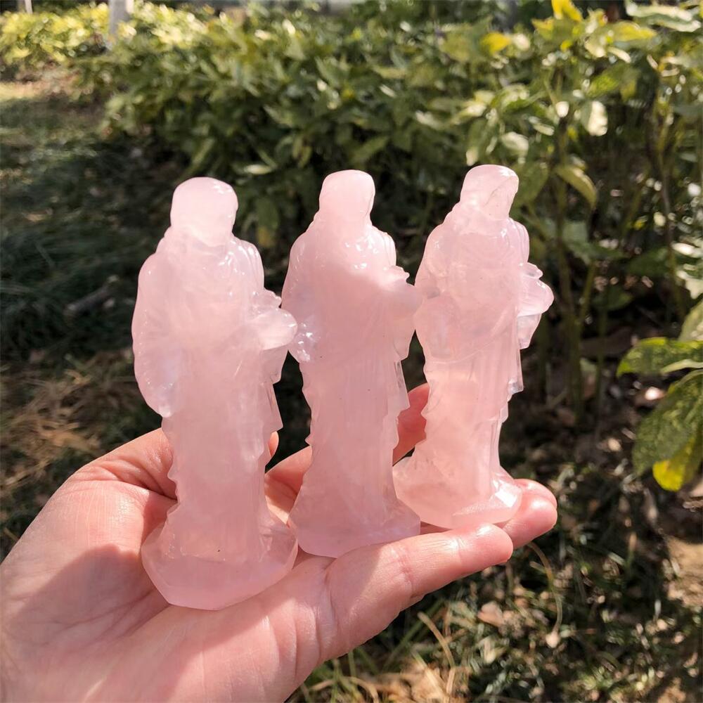 10cm Rose Quartz Jesus Carving - Art Craft Love ulasan dan harga