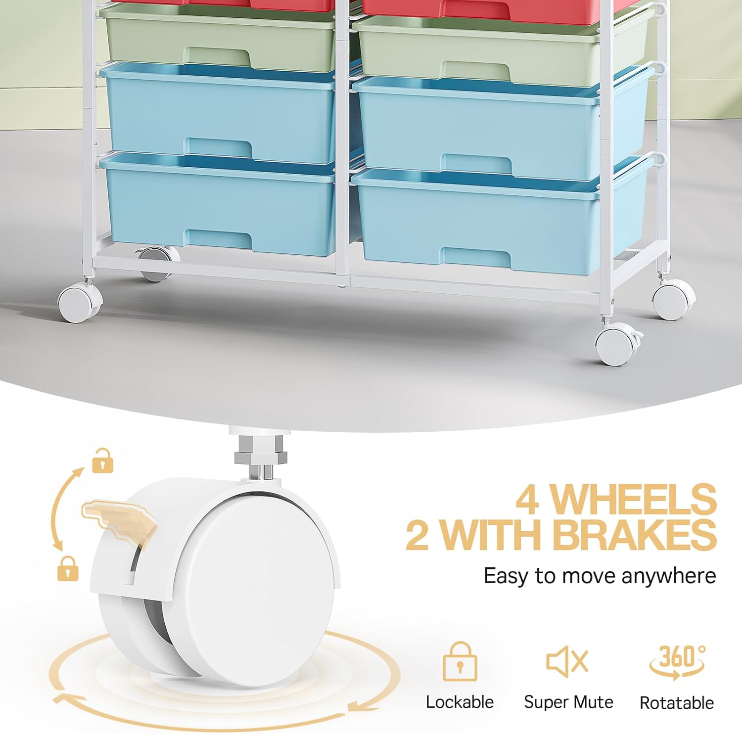 Rolling Storage Cart with 12 D - Art Craft Rainbow ulasan dan harga
