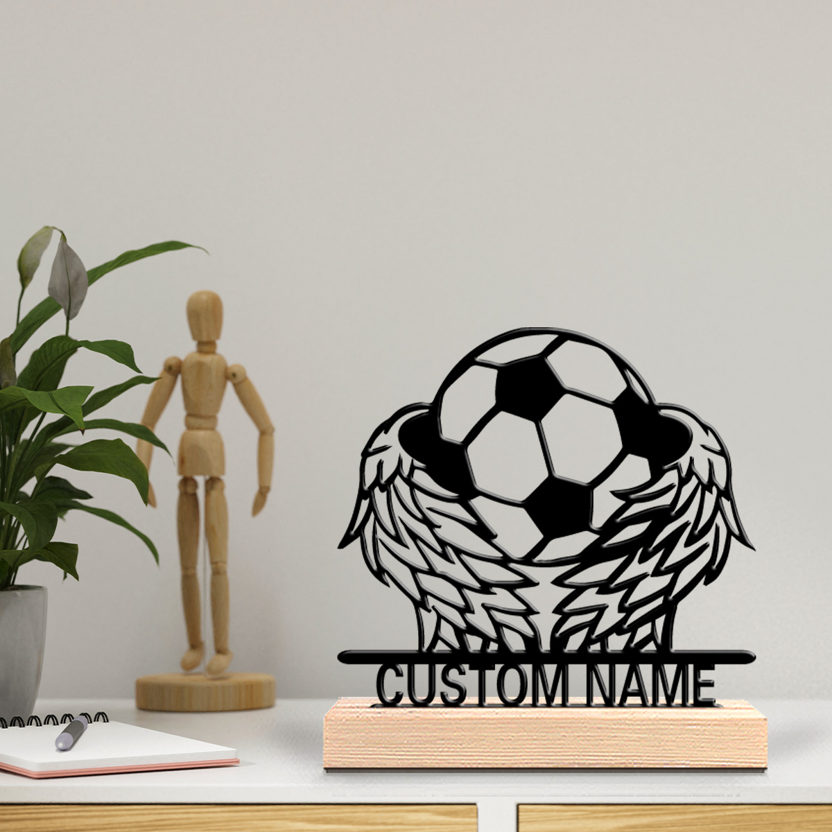 1pc Wing Soccer Custom Text Ti - Art Craft Gifts ulasan dan harga