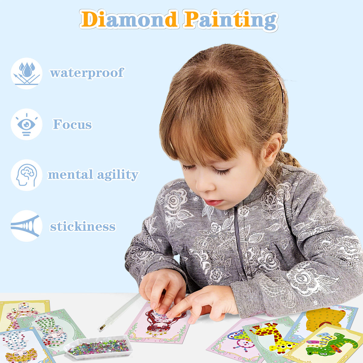16 Pcs Gem Kit DIY Arts Crafts - Art Craft Animals ulasan dan harga