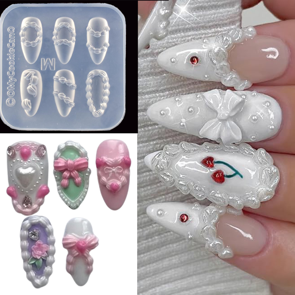 1pc 3D French Cream Nail Art S - Art Craft Template ulasan dan harga
