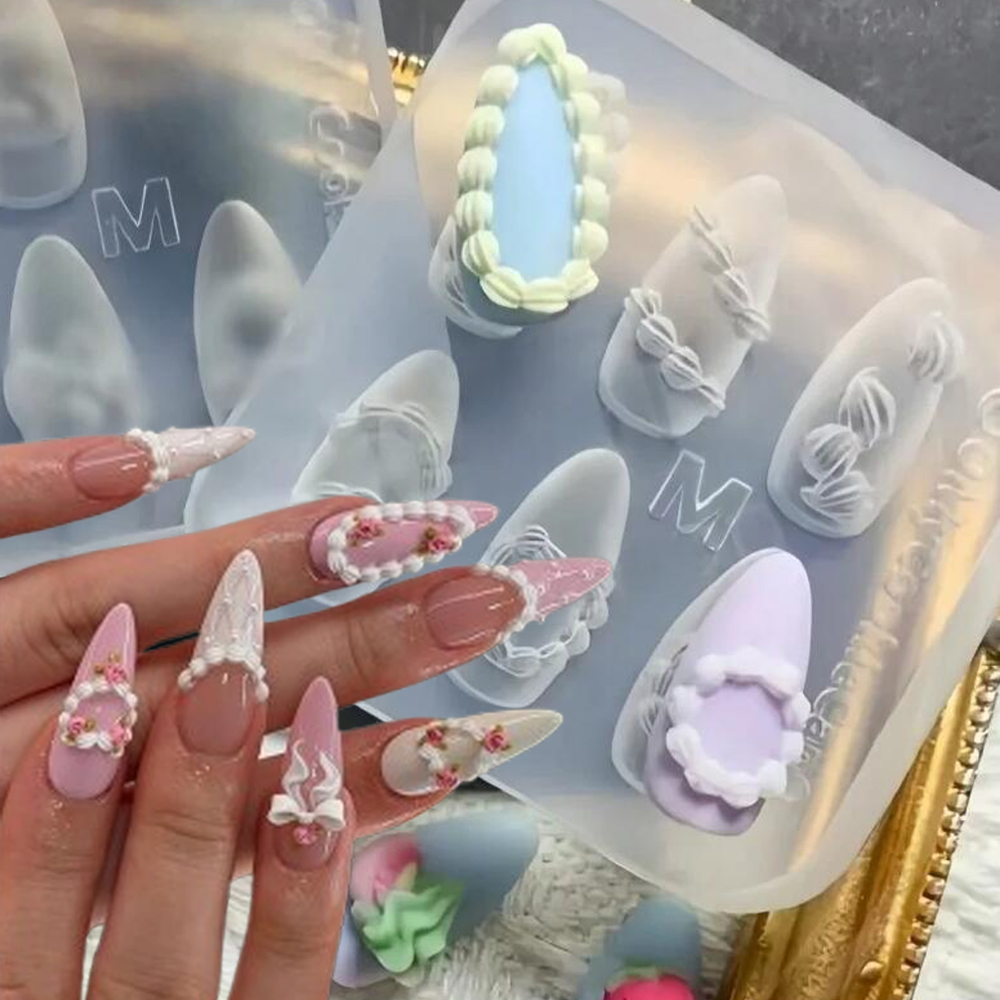 1pc 3D French Cream Nail Art S - Art Craft Template ulasan dan harga