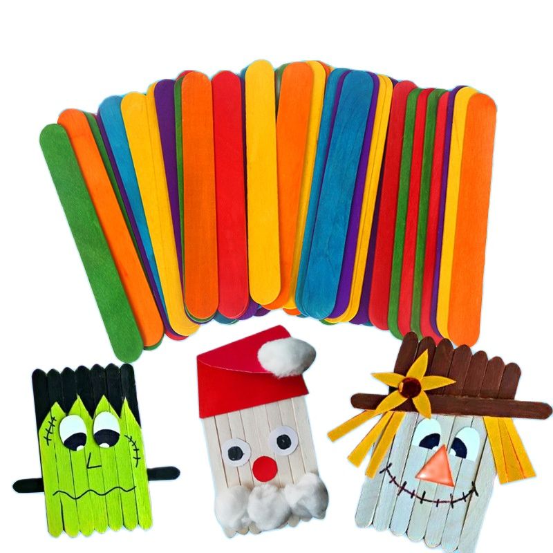 50Pcs DIY Wooden Stick Popsicl - Art Craft With Ice Cream Stick ulasan dan harga