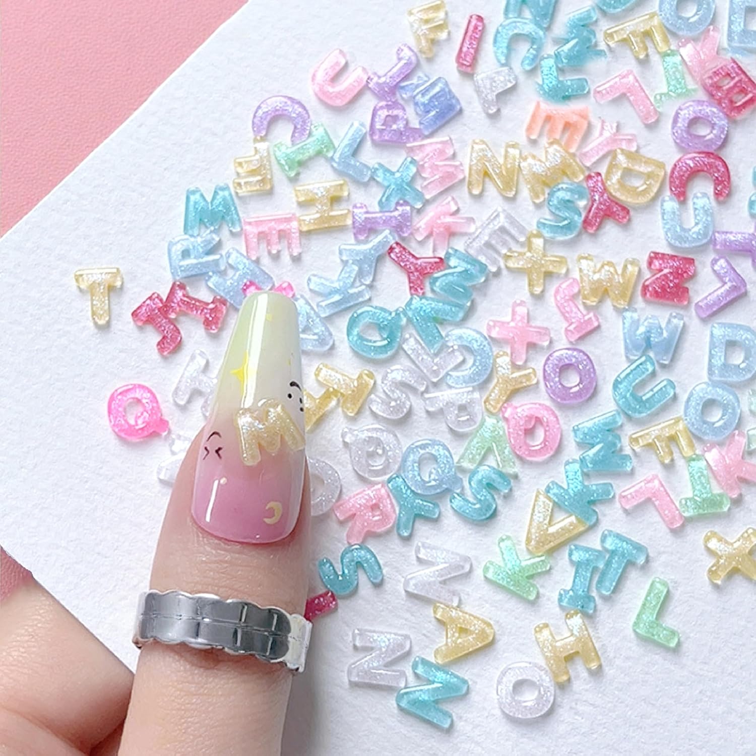 100pcs 3D Colorful Letter Nail - Art And Craft Letter Z ulasan dan harga