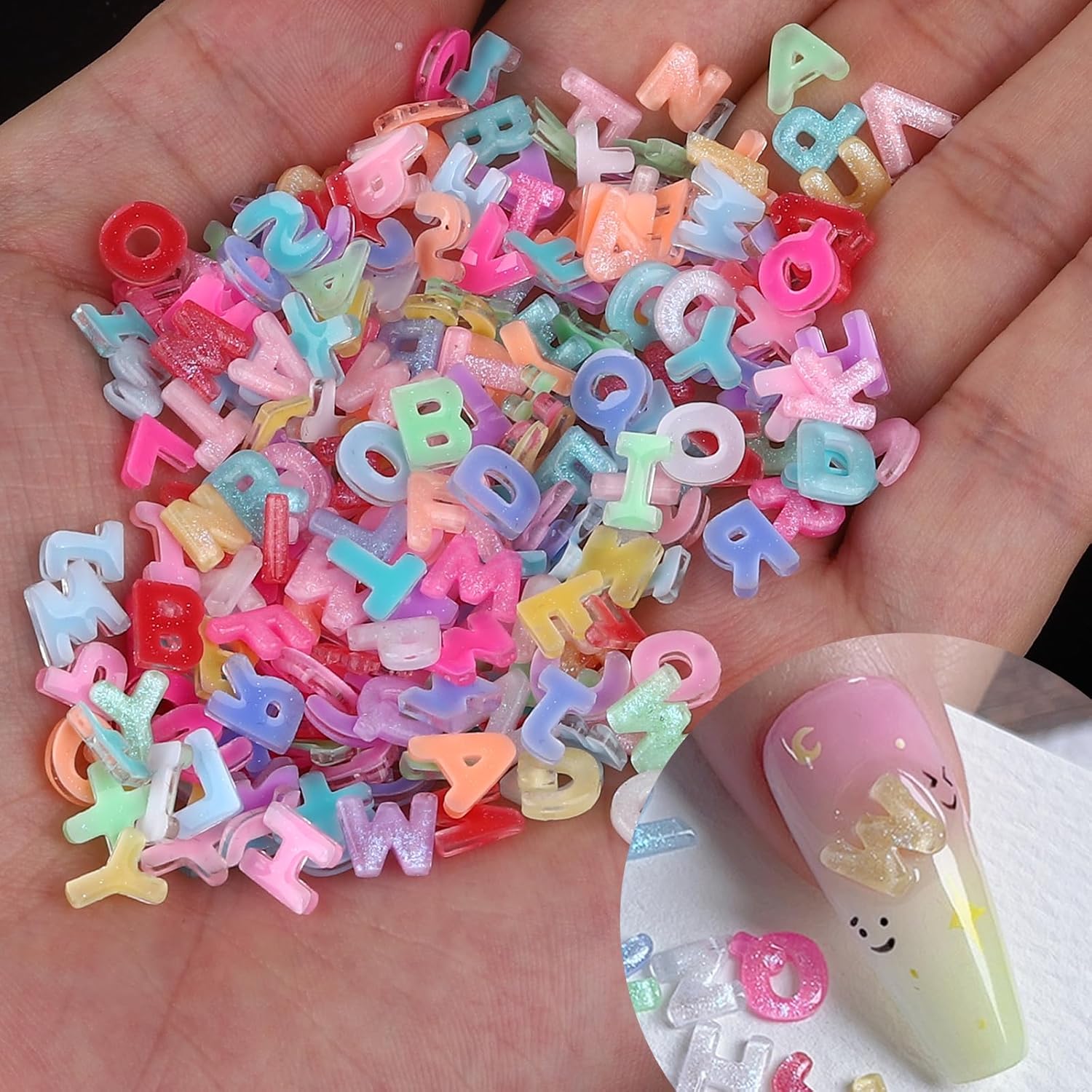 100pcs 3D Colorful Letter Nail - Art And Craft Letter Z ulasan dan harga