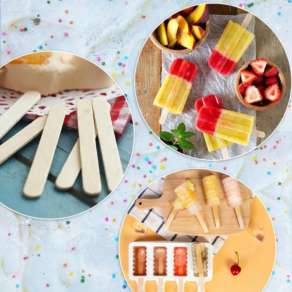 210 Pcs Natural Wood Ice Cream - Art Craft With Ice Cream Stick ulasan dan harga