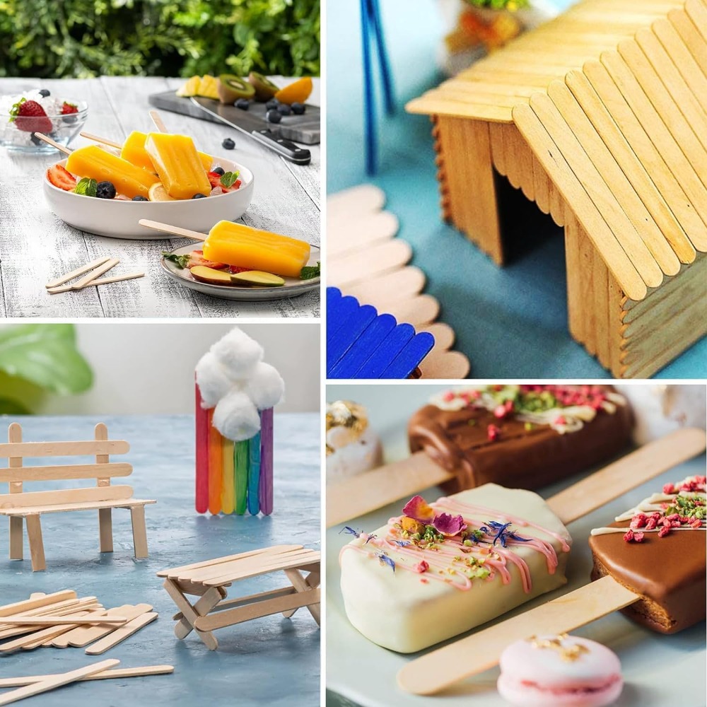 210 Pcs Natural Wood Ice Cream - Art Craft With Ice Cream Stick ulasan dan harga