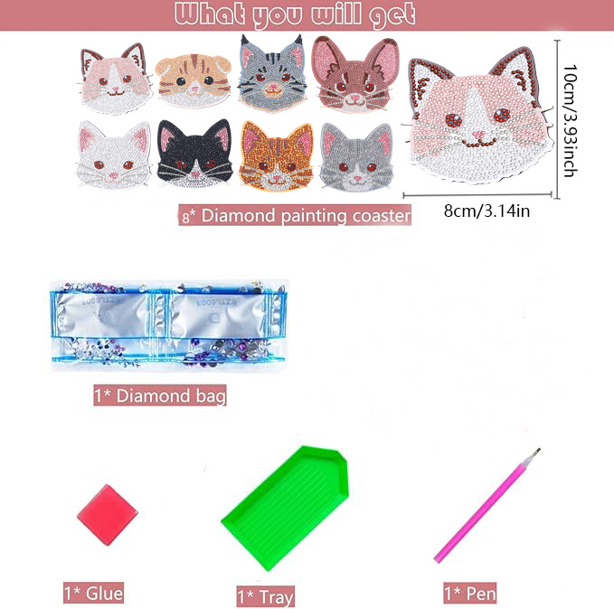 8 Pieces DIY Diamond Painting  - Art Craft Animals ulasan dan harga