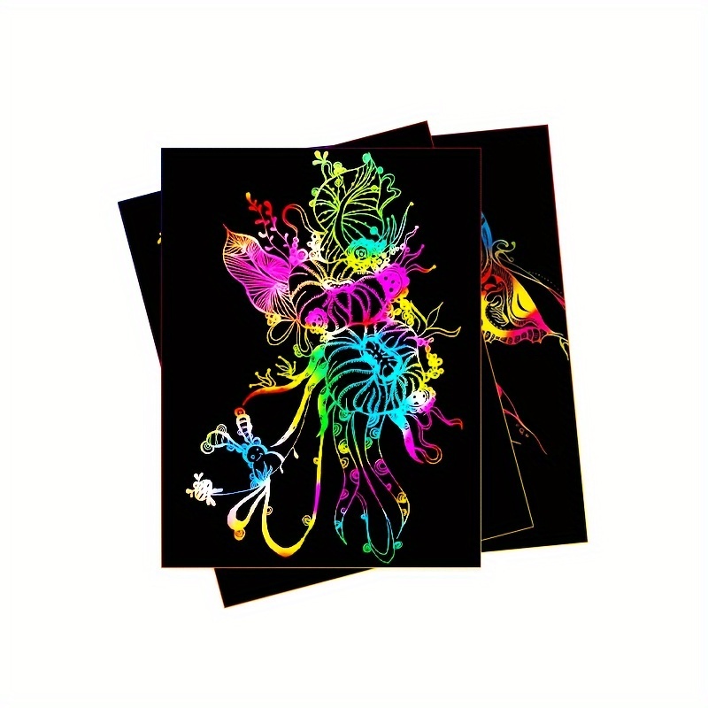50 pcs Scratch Paper Kids Rain - Art Craft Rainbow ulasan dan harga