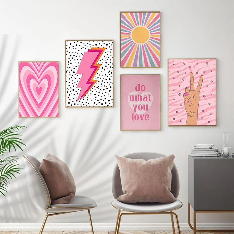 Abstract Pink Lightning Gradie - Art Craft Love ulasan dan harga