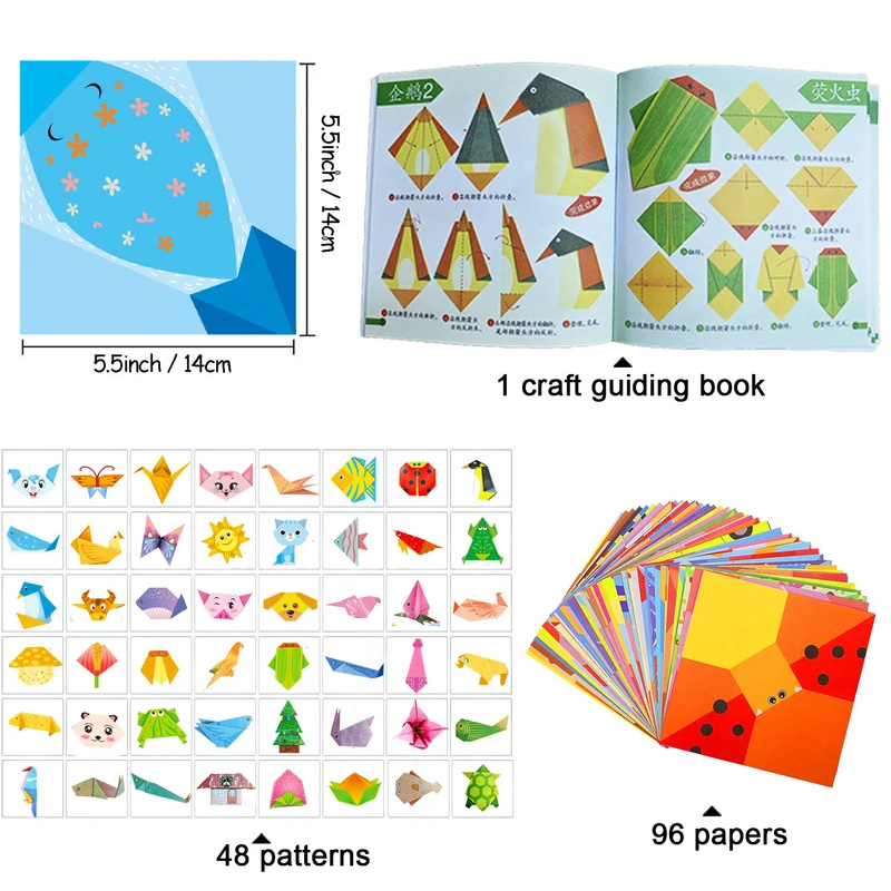 Origami Kit with 30/96 Sheets  - Art Craft Rainbow ulasan dan harga
