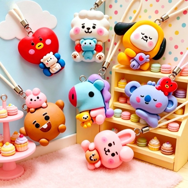 7pcs BT21 Resin Cartoon Charm  - Art Craft Resin ulasan dan harga