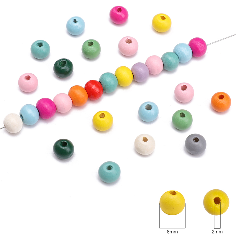 8mm 50Pcs/Bag Wooden Solid Col - Art Craft Bag ulasan dan harga
