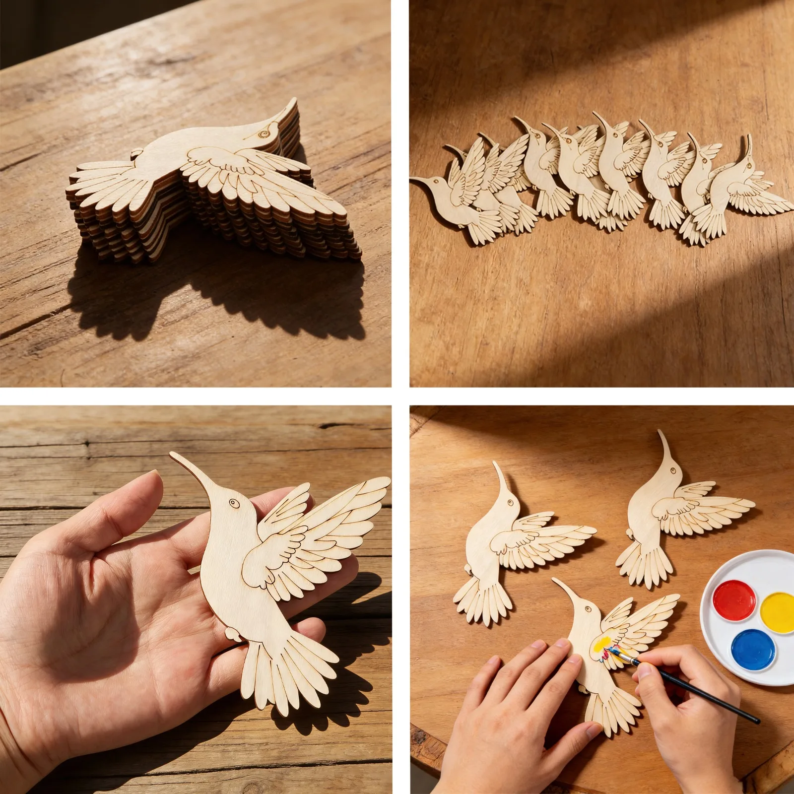 10pcs Unfinished Wood Animal B - Art Craft Animals ulasan dan harga