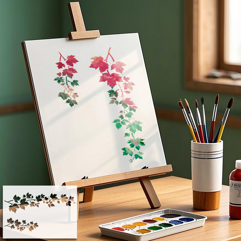 YOMDID 1pc Leaf Pattern PET Pa - Art Craft Template ulasan dan harga