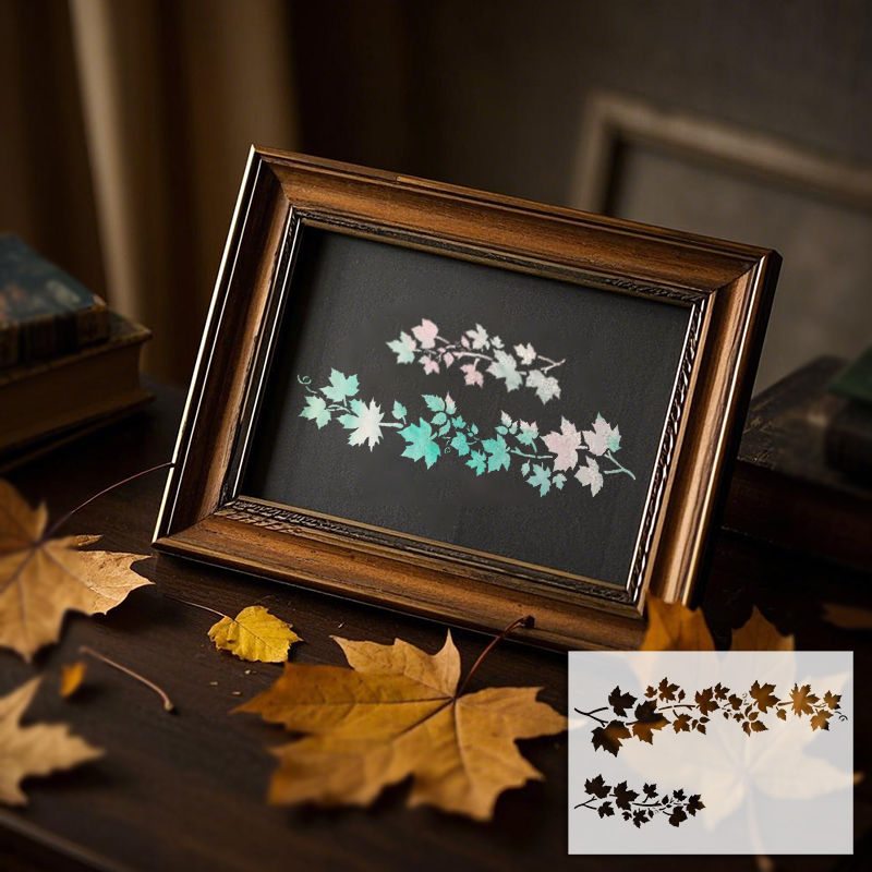 YOMDID 1pc Leaf Pattern PET Pa - Art Craft Template ulasan dan harga