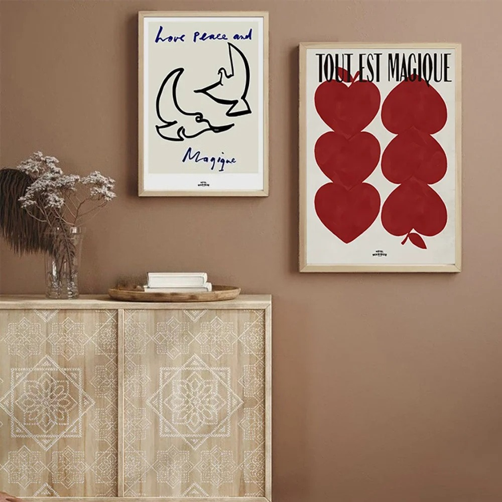 Modern Nordic Retro Art Red Lo - Art Craft Love ulasan dan harga