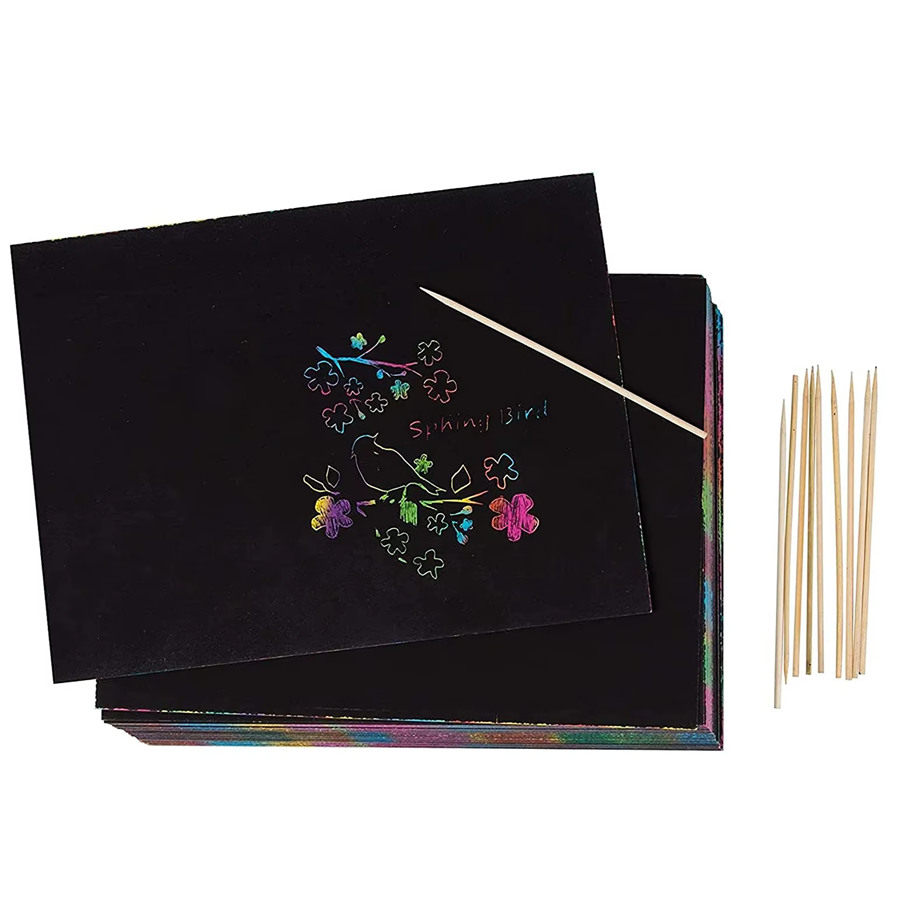 10/30pcs Rainbow Scratch Paper - Art Craft Rainbow ulasan dan harga