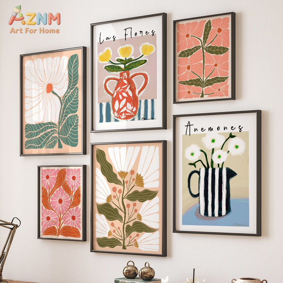 AZNM Boho Floral Canvas Wall A - Art Craft Butterfly ulasan dan harga