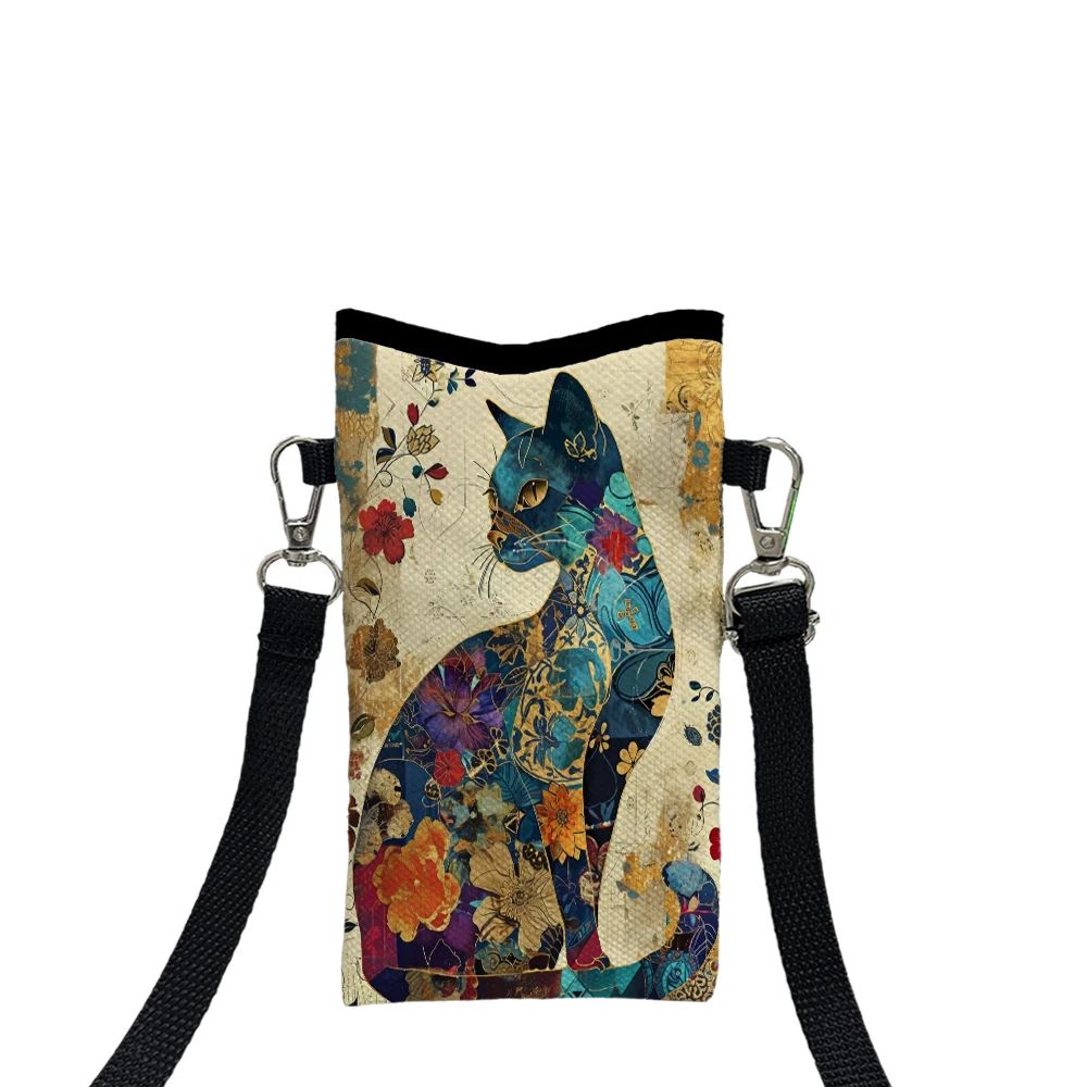 Floral Cat Pattern Crossbody B - Art Craft Bag ulasan dan harga