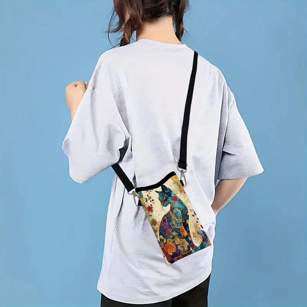 Floral Cat Pattern Crossbody B - Art Craft Bag ulasan dan harga