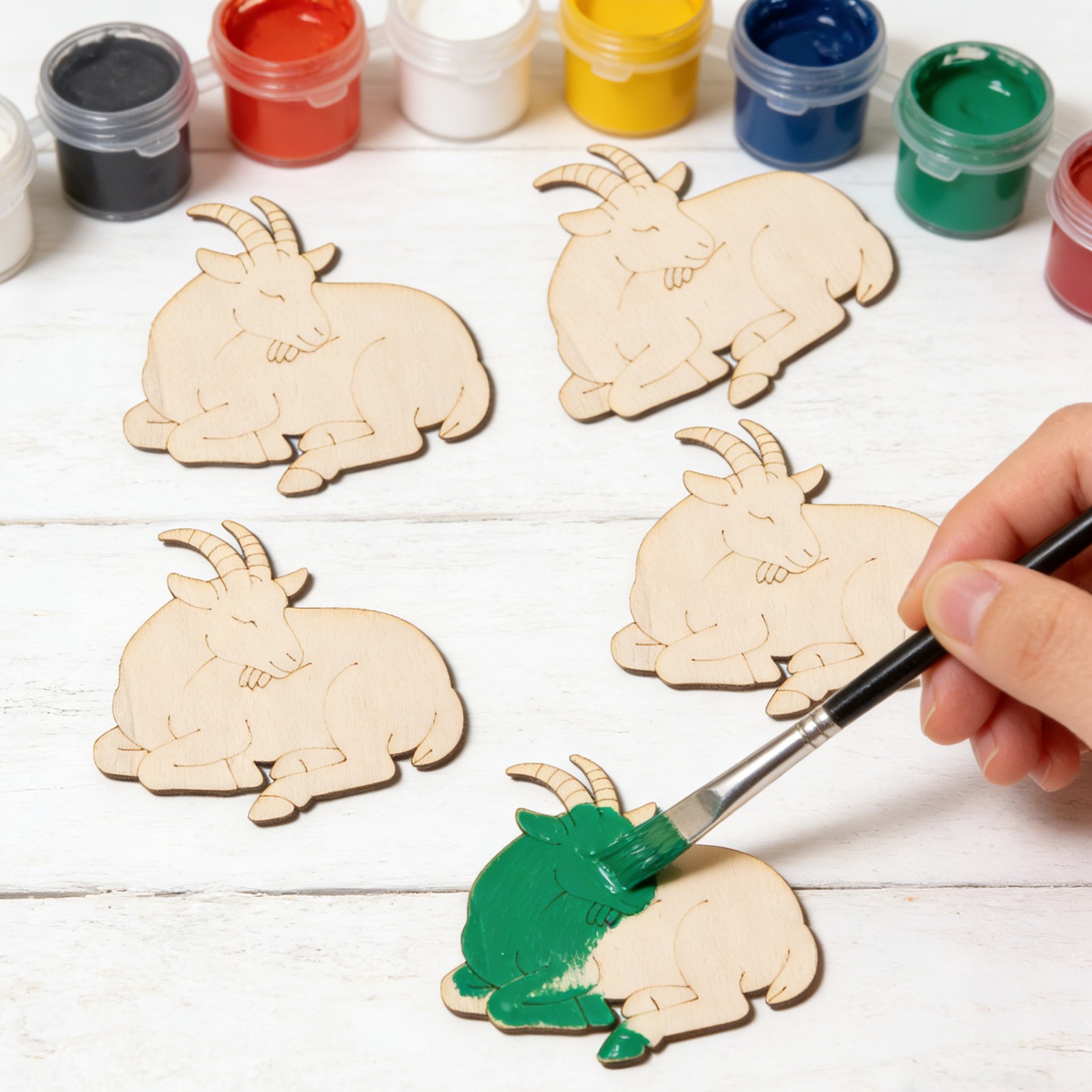 10pcs/set Unfinished Wood Shee - Art Craft Animals ulasan dan harga