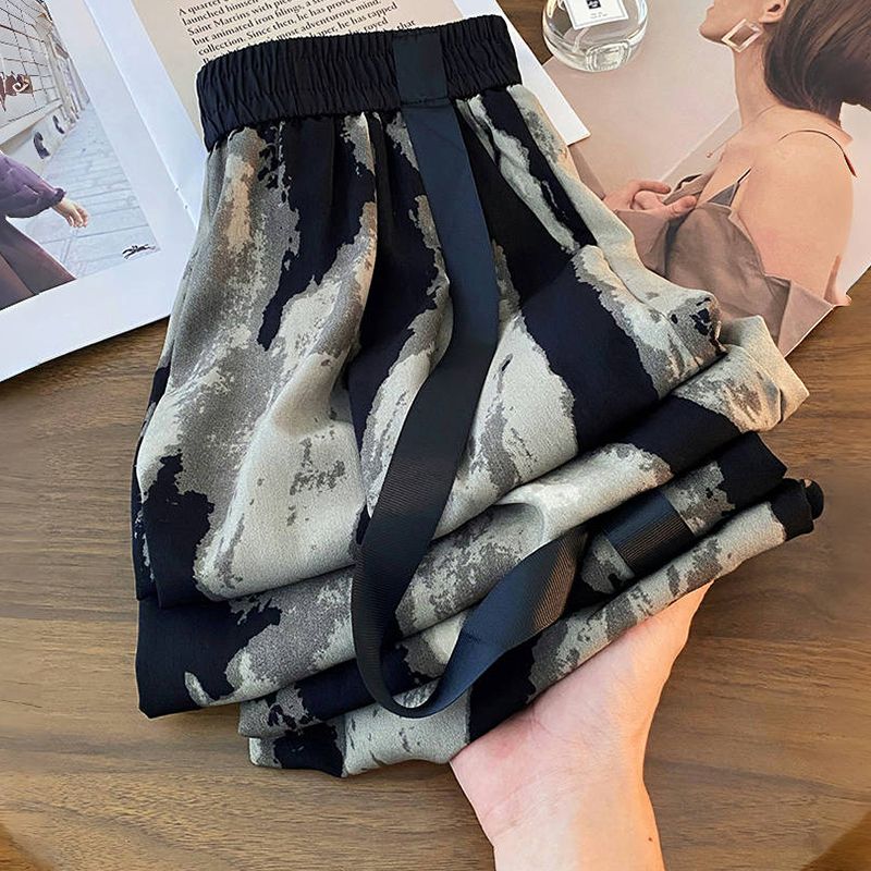 Ice Silk Wide-leg Pants 2024 S - Silk Painting Dye ulasan dan harga