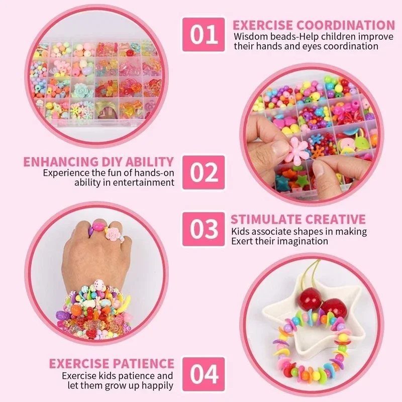 Girls DIY Bead Set Jewelry Mak - Art Craft Rainbow ulasan dan harga